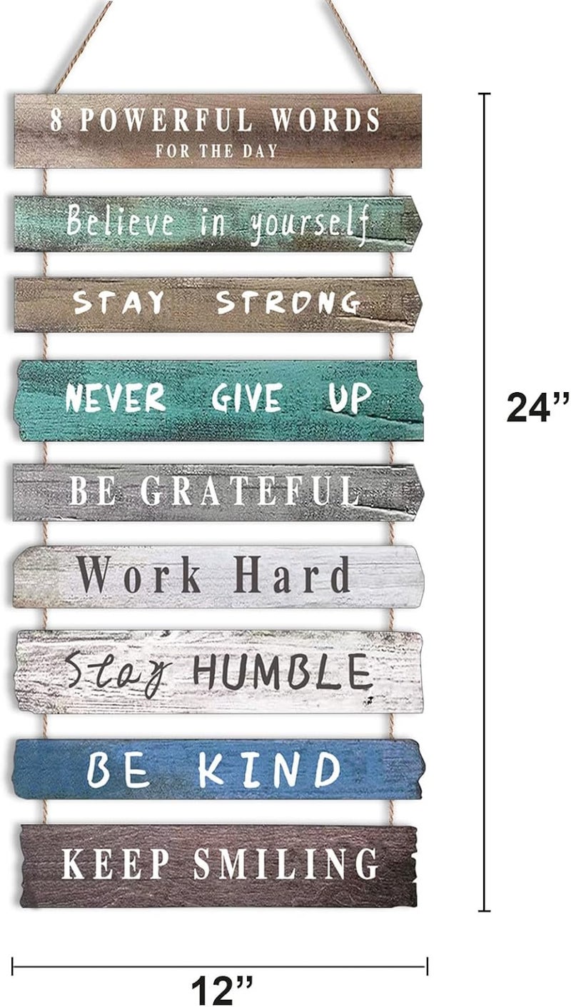 Joyhawk Inspirational Wall Art Decor for Office, Wooden Rustic Hanging Motivational Wall Art Decoration Sign, Inspiring Positive Quotes Wall Art for Home Living Room Bedroom Bathroom Classroom Gym 12"x24" - Image 2